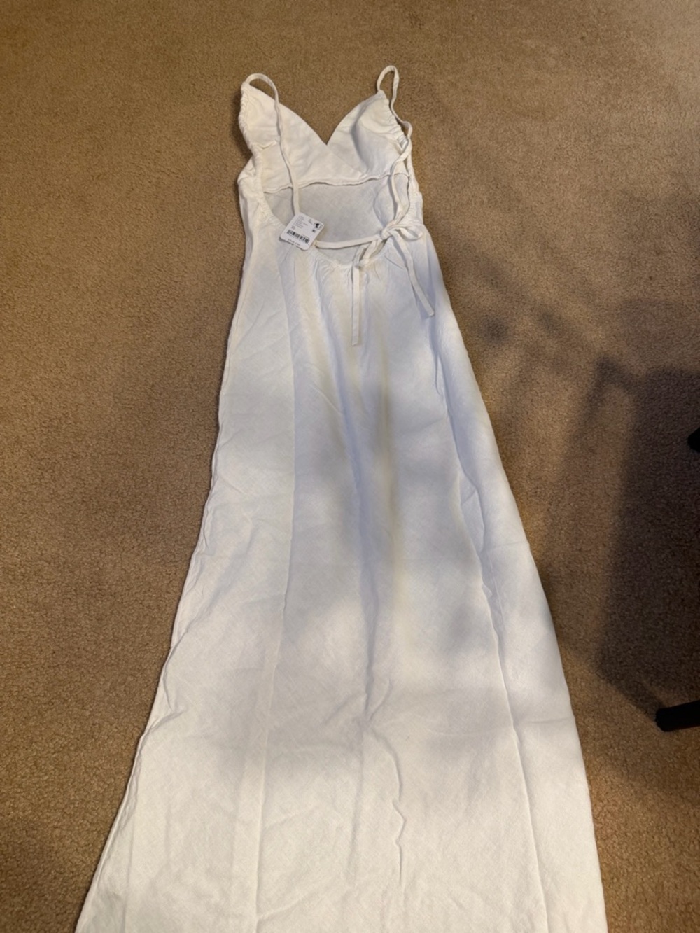 Free People Cream Drawstring Women’s Dress - Picture 3 of 3